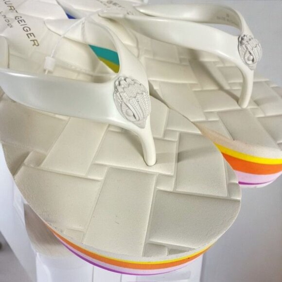 Kurt Geiger London Kensington Wedge Flipflop Rainbow Size 8.5 - Picture 11 of 13